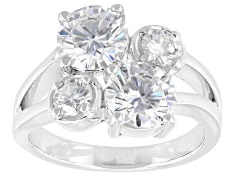 Moissanite Platineve Cluster Ring 2.86ctw DEW