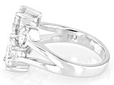 Moissanite Platineve Cluster Ring 2.86ctw DEW