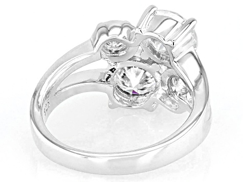 Moissanite Platineve Cluster Ring 2.86ctw DEW