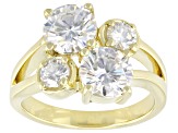 Moissanite 14k Yellow Gold Over Sterling Silver Ring 2.86ctw DEW