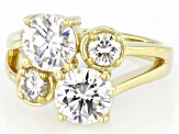 Moissanite 14k Yellow Gold Over Sterling Silver Ring 2.86ctw DEW