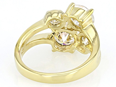 Moissanite 14k Yellow Gold Over Sterling Silver Ring 2.86ctw DEW