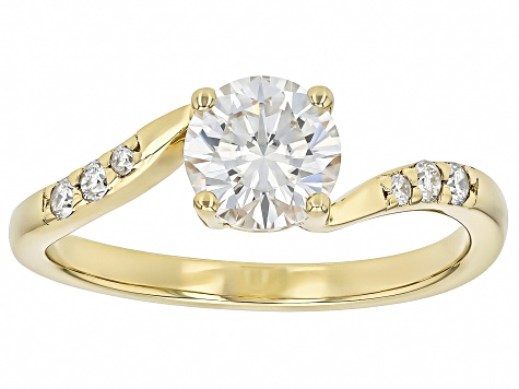 Moissanite 14k Yellow Gold Over Sterling Silver Ring 1.14ctw DEW