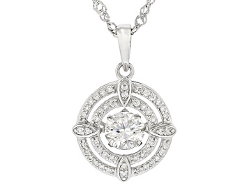 Picture of Moissanite Platineve Dancing Halo Pendant 1.28ctw DEW.