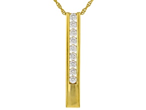 Moissanite 14k Yellow Gold Over Silver Pendant .90ctw DEW