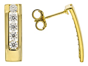 Moissanite 14k Yellow Gold Over Silver Earrings 1.00ctw DEW