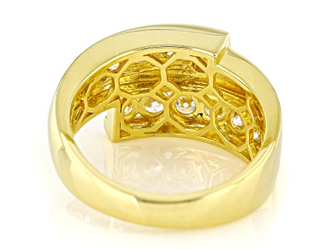 Moissanite 14k Yellow Gold Over Silver Bypass Ring 1.10ctw