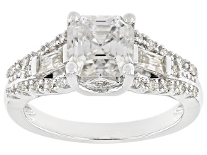 Moissanite Platineve Engagement Ring 2.27ctw DEW