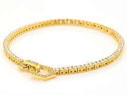 Moissanite 14k Yellow Gold Over Silver Tennis Bracelet 2.83ctw DEW