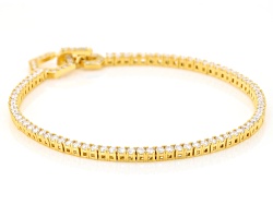 Moissanite 14k Yellow Gold Over Silver Tennis Bracelet 2.83ctw DEW