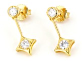 Moissanite 14k Yellow Gold Over Silver Earrings .72ctw DEW