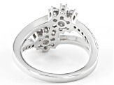 Moissanite Platineve Flower Design Ring 1.08ctw DEW.