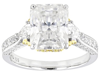 Moissanite Anniversary Platineve And 14k Yellow Gold Over Silver  Ring 5.19ctw DEW.