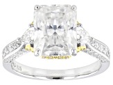 Moissanite Platineve And 14k Yellow Gold Over Silver Ring 5.19ctw DEW.