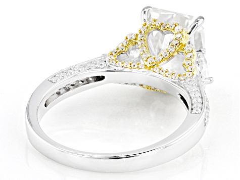 Moissanite Platineve And 14k Yellow Gold Over Silver Ring 5.19ctw DEW.