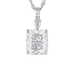 Moissanite Anniversary Platineve And 14k Yellow Gold Over Silver  Pendant 7.51ctw DEW.