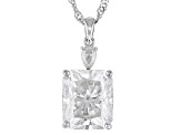 Moissanite Anniversary Platineve And 14k Yellow Gold Over Silver  Pendant 7.51ctw DEW.