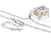 Moissanite Anniversary Platineve And 14k Yellow Gold Over Silver  Pendant 7.51ctw DEW.