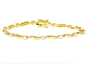 Moissanite 14k Yellow Gold Over Silver Bracelet 1.30ctw DEW.