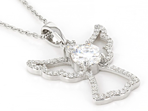 Moissanite Platineve Angel Pendant 1.51ctw DEW. - MFJ468 | JTV