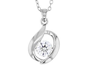Moissanite Platineve Solitaire Pendant .60ct DEW.