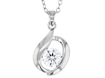 Moissanite Platineve Solitaire Pendant .60ct DEW.