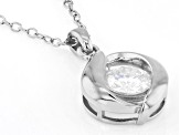 Moissanite Platineve Solitaire Pendant .60ct DEW.