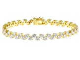 Moissanite 14k Yellow Over Silver Tennis Bracelet 9.60ctw DEW
