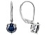 Navy Blue Moissanite Platineve Solitaire Earrings 1.60ctw DEW.