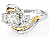 Moissanite Platineve With 14k Yellow Gold Over Platineve Ring 2.20ctw DEW