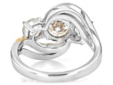 Moissanite Platineve With 14k Yellow Gold Over Platineve Ring 2.20ctw DEW