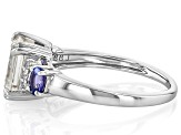 Moissanite And Tanzanite Platineve Ring 1.81ctw DEW