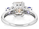 Moissanite And Tanzanite Platineve Ring 1.81ctw DEW