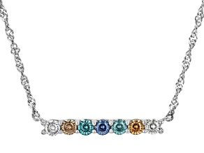 Multi Color Moissanite Platineve Necklace .70ctw DEW.