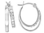 Moissanite Platineve Hoop Earrings .48ctw DEW.