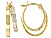 Moissanite 14k Yellow Gold Over Silver Hoop Earrings .48ctw DEW.