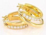 Moissanite 14k Yellow Gold Over Silver Hoop Earrings .48ctw DEW.