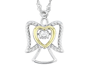 Moissanite Two Tone Angel Dancing Pendant .23ctw DEW.