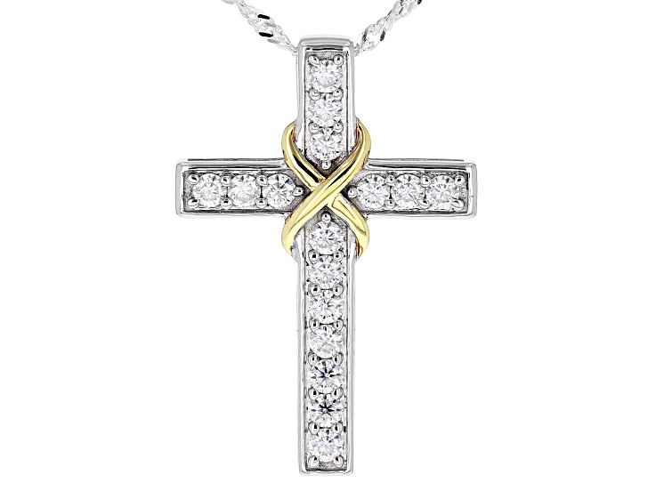 【HYERES LOR】25SS★ Essence SIL (W) Moissanite The Cross NC 925 Sterling Silver Cross Moissanite Necklace – ECO SHOP U.S.A