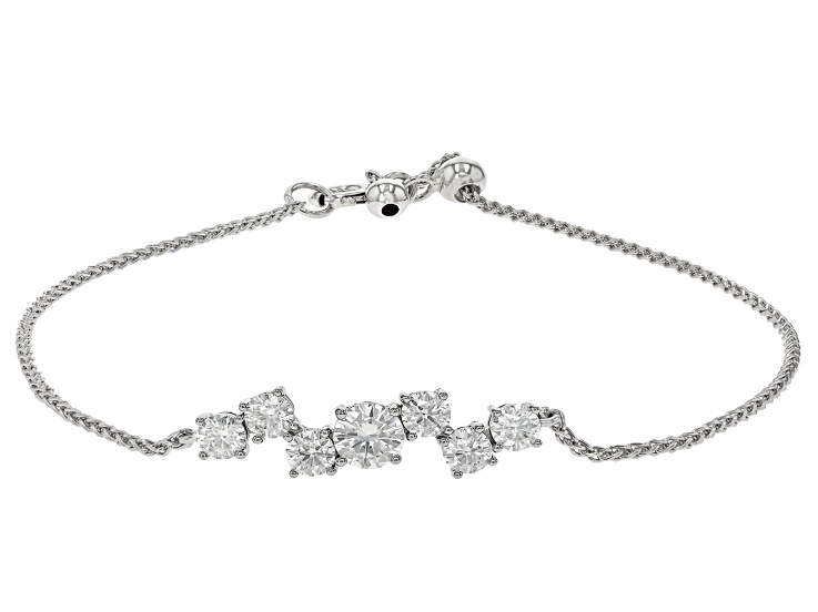 Moissanite Platineve Adjustable Bracelet 1.46ctw DEW