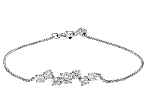 Moissanite Platineve Adjustable Bracelet 1.46ctw DEW