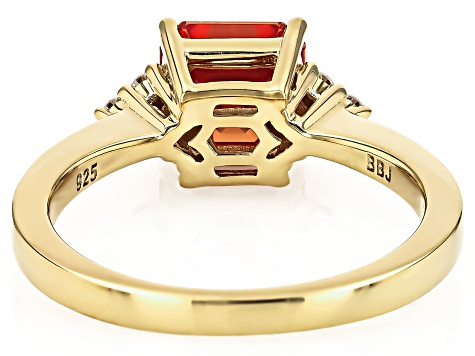★87MM★ Mmlg SUFFERS HFT GOLD Moissanite 14k Yellow Gold Over Silver Solitaire Ring 4.20ct