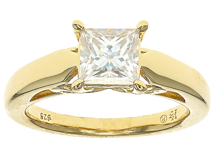 Moissanite 14k Yellow Gold Over Silver Solitaire Ring 1.20ct