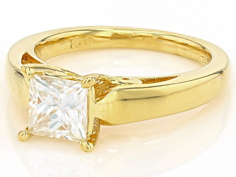 Moissanite 14k Yellow Gold Over Silver Solitaire Ring 1.20ct