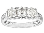 Moissanite Platineve 3 stone Ring 1.48ctw DEW.