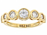 Moissanite 14k Yellow Gold Over Silver Graduated Ring 1.36ctw DEW