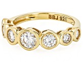 Moissanite 14k Yellow Gold Over Silver Graduated Ring 1.36ctw DEW