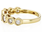 Moissanite 14k Yellow Gold Over Silver Graduated Ring 1.36ctw DEW