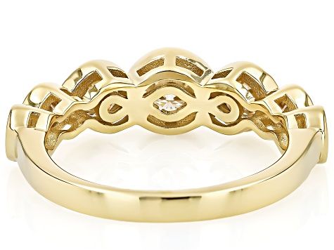 Moissanite 14k Yellow Gold Over Silver Graduated Ring 1.36ctw DEW
