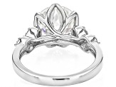 145 Faceted Round Cut Moissanite Platineve Ring 4.48ctw DEW
